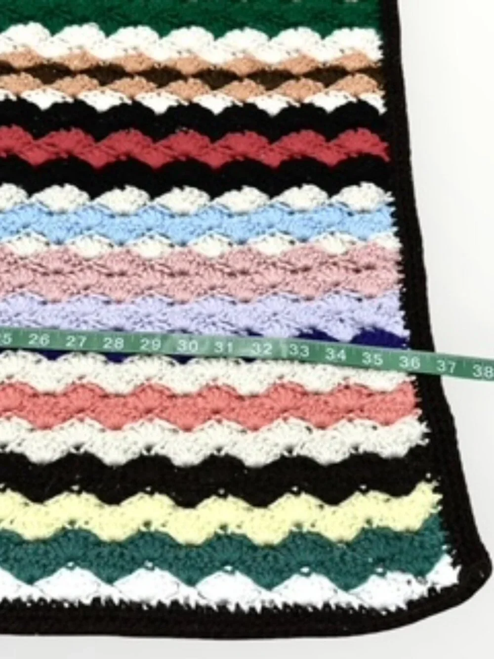 Handmade Granny Crochet Throw Afghan Blanket Multicolor Ripple 36inx50in
